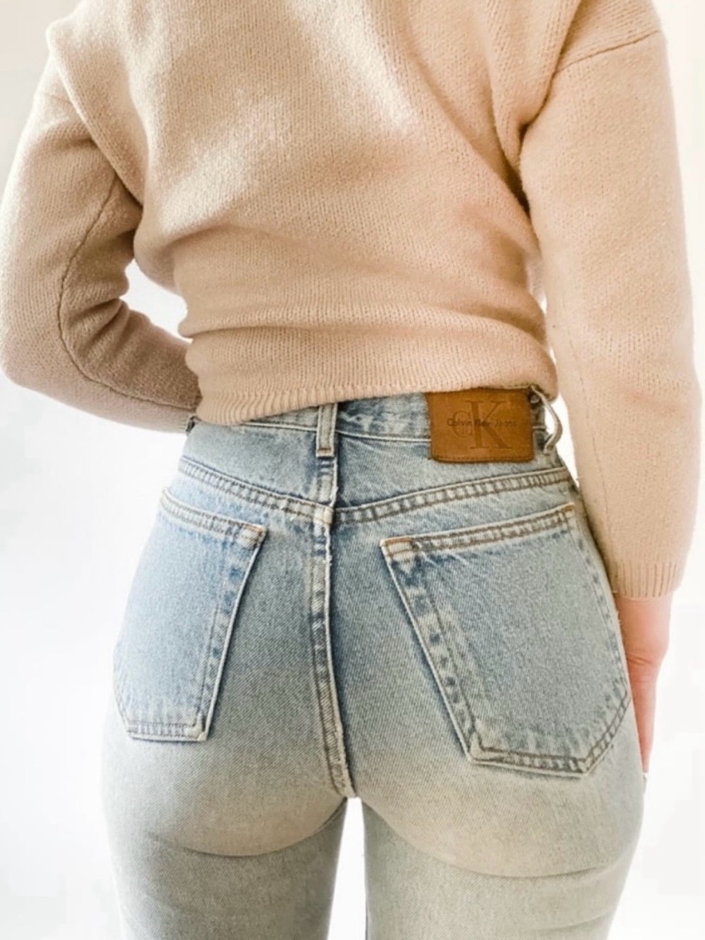 Calvin Klein Vintage Straight 90s 5 Pocket Jean in Sandblast 100% Cotton size 8
